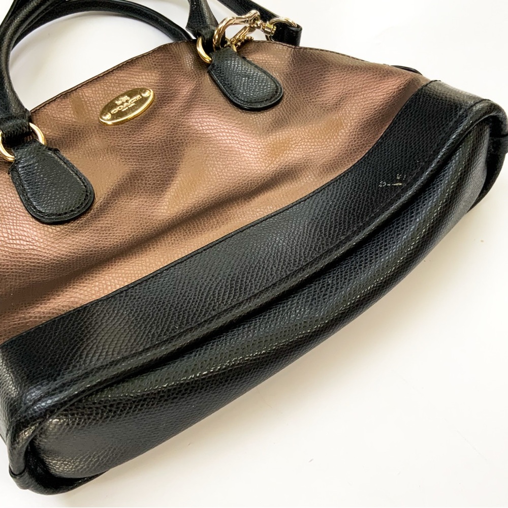 Coach Dome Satchel Brown Black Metallic Crossbody Bag F36054 - Picture 6 of 9